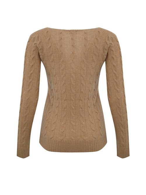 Maglia a trecce in lana e cashmere Beige POLO RALPH LAUREN | 211971866002